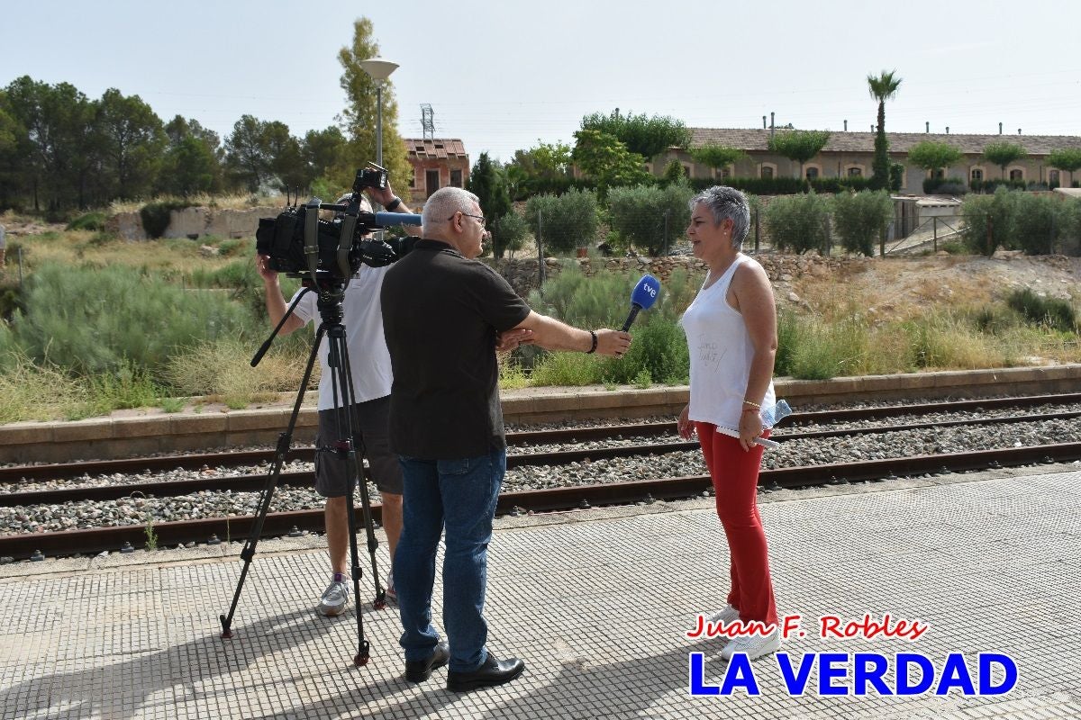 Imágenes de la marcha convocada por Plaza Nueva por la conexión ferroviaria con Albacete