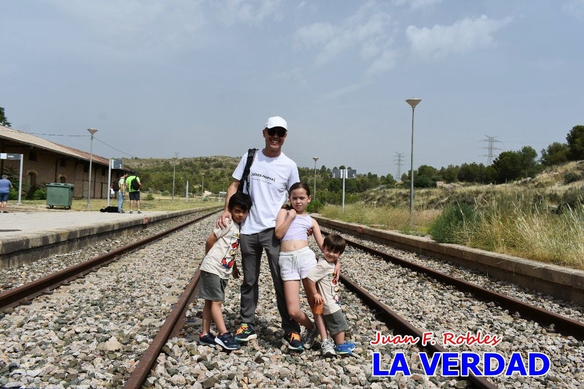 Imágenes de la marcha convocada por Plaza Nueva por la conexión ferroviaria con Albacete