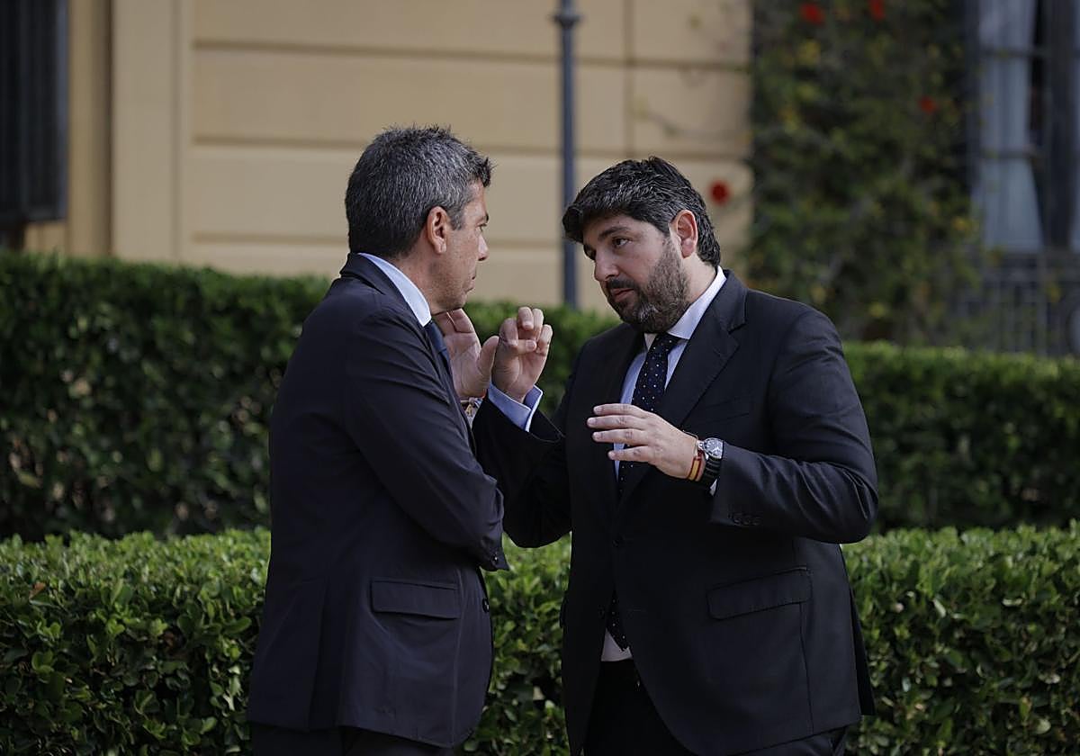 Carlos Mazón y Fernando López Miras el pasado 6 de mayo en Murcia.