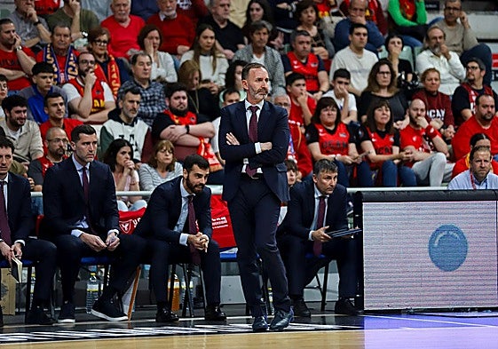 Sito Alonso, durante un partido del UCAM,