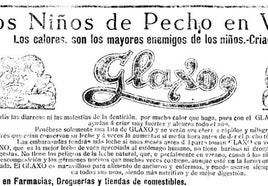 Anuncio de un sustitutivo de la leche publicado en LA VERDAD en junio de 1922.