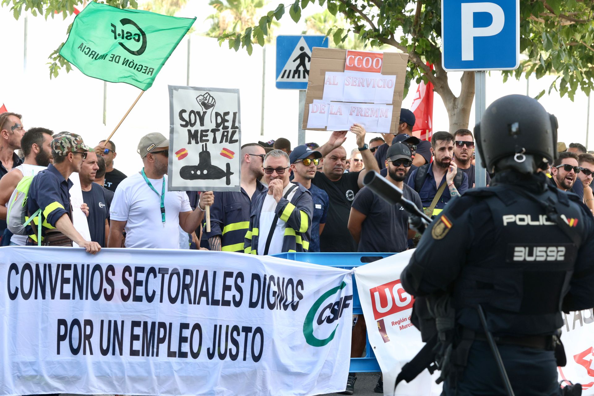 La protesta de los trabajadores de Navantia en la Fremm, en imágenes