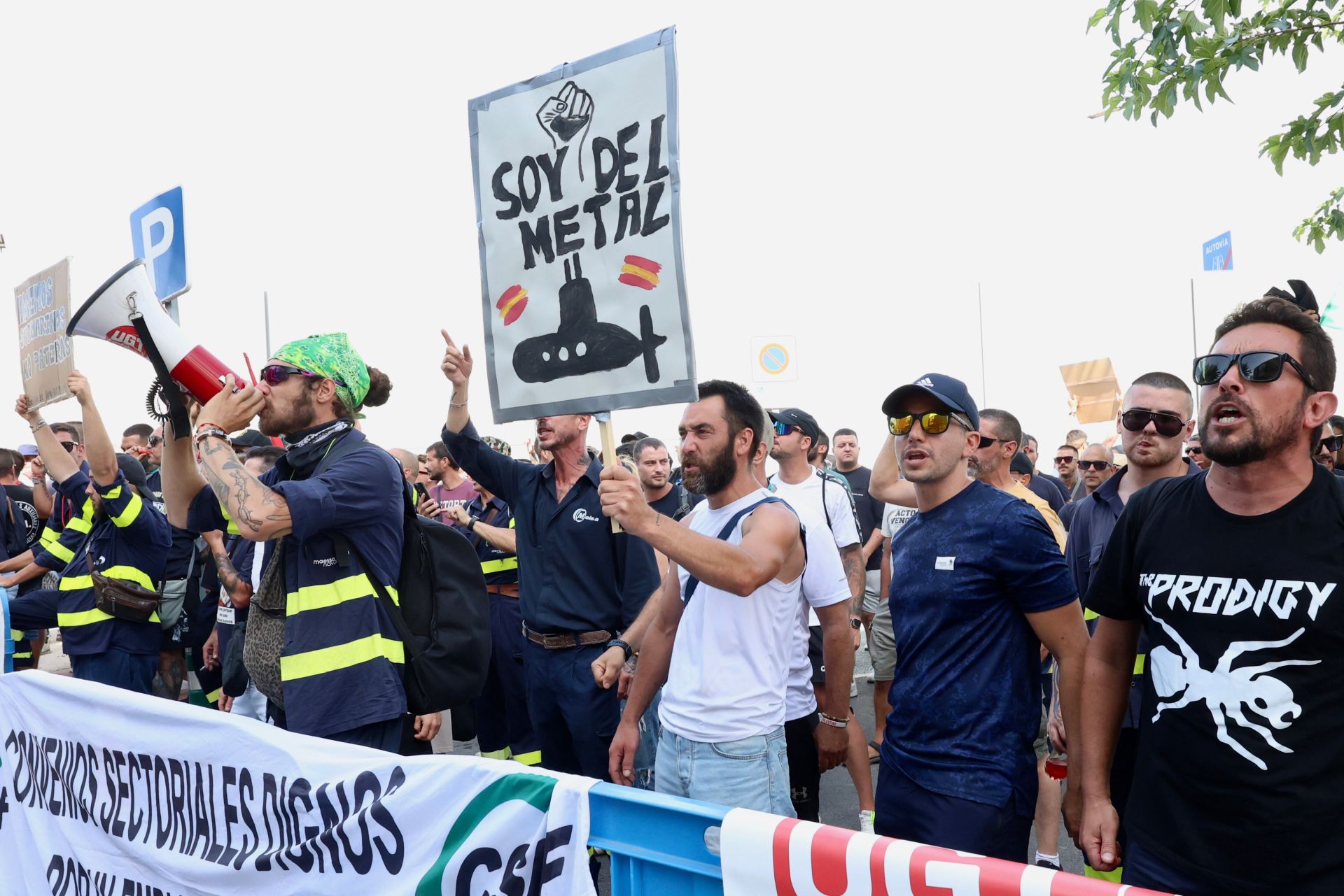 La protesta de los trabajadores de Navantia en la Fremm, en imágenes