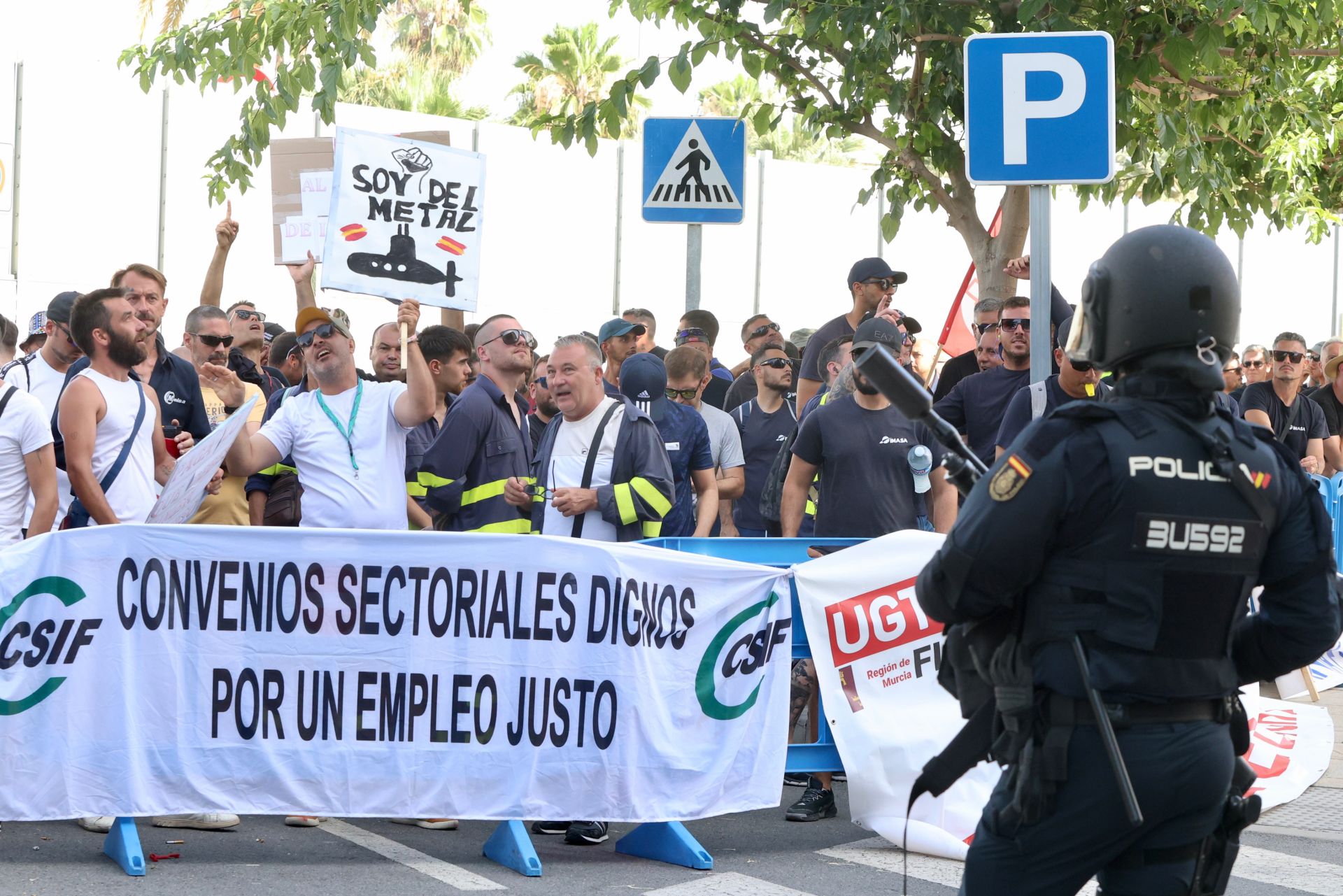 La protesta de los trabajadores de Navantia en la Fremm, en imágenes
