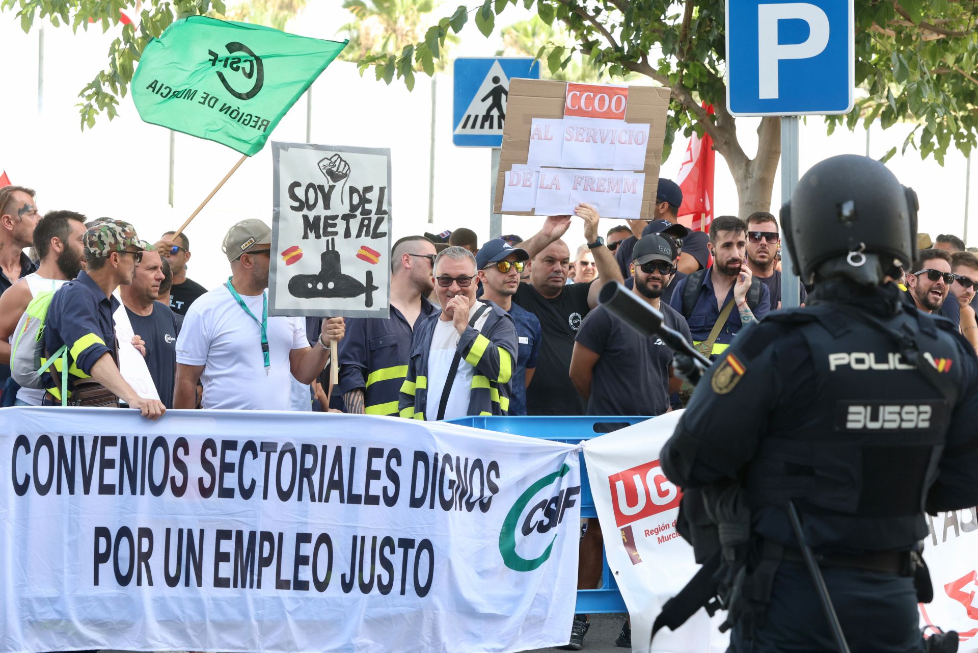 La protesta de los trabajadores de Navantia en la Fremm, en imágenes