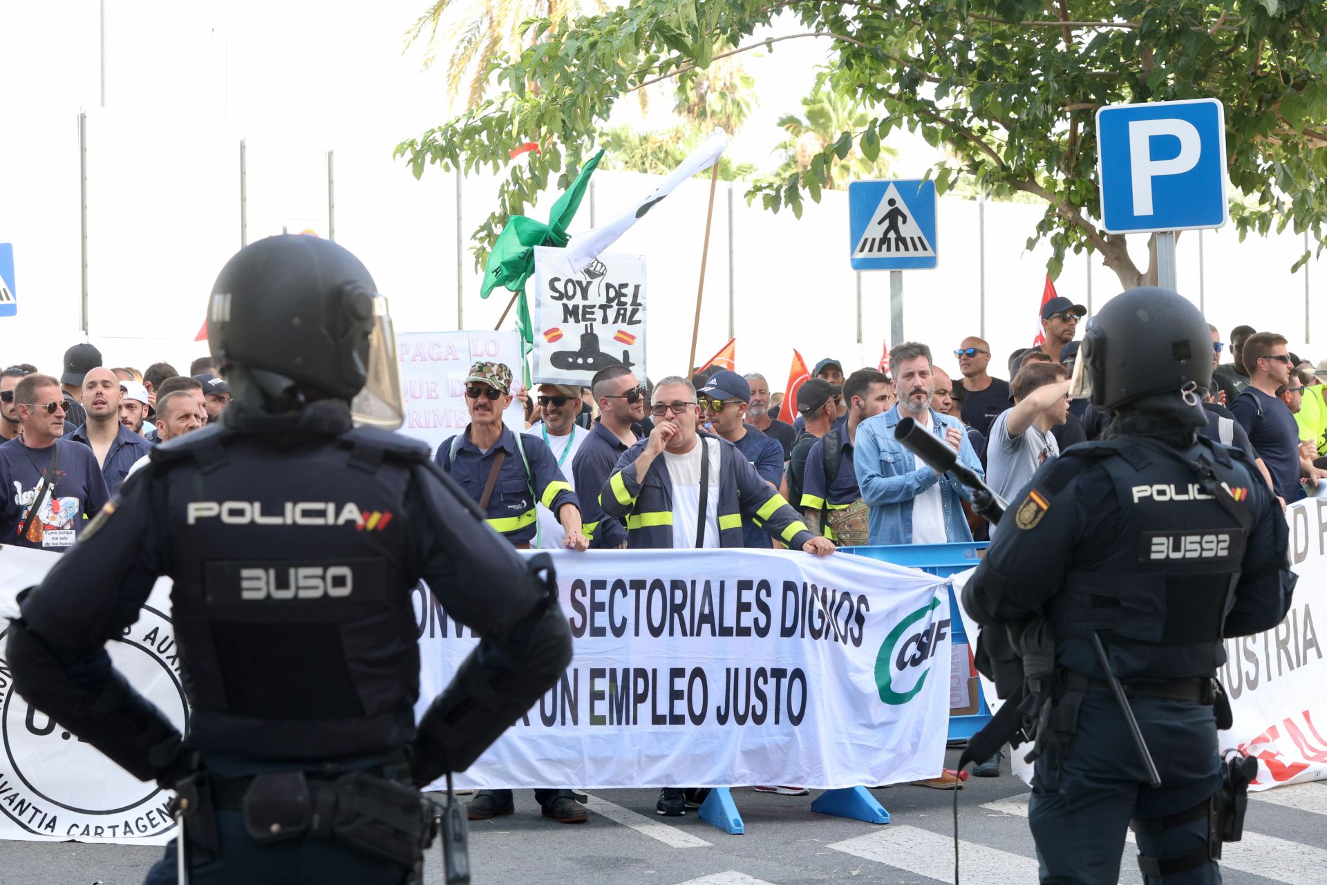 La protesta de los trabajadores de Navantia en la Fremm, en imágenes