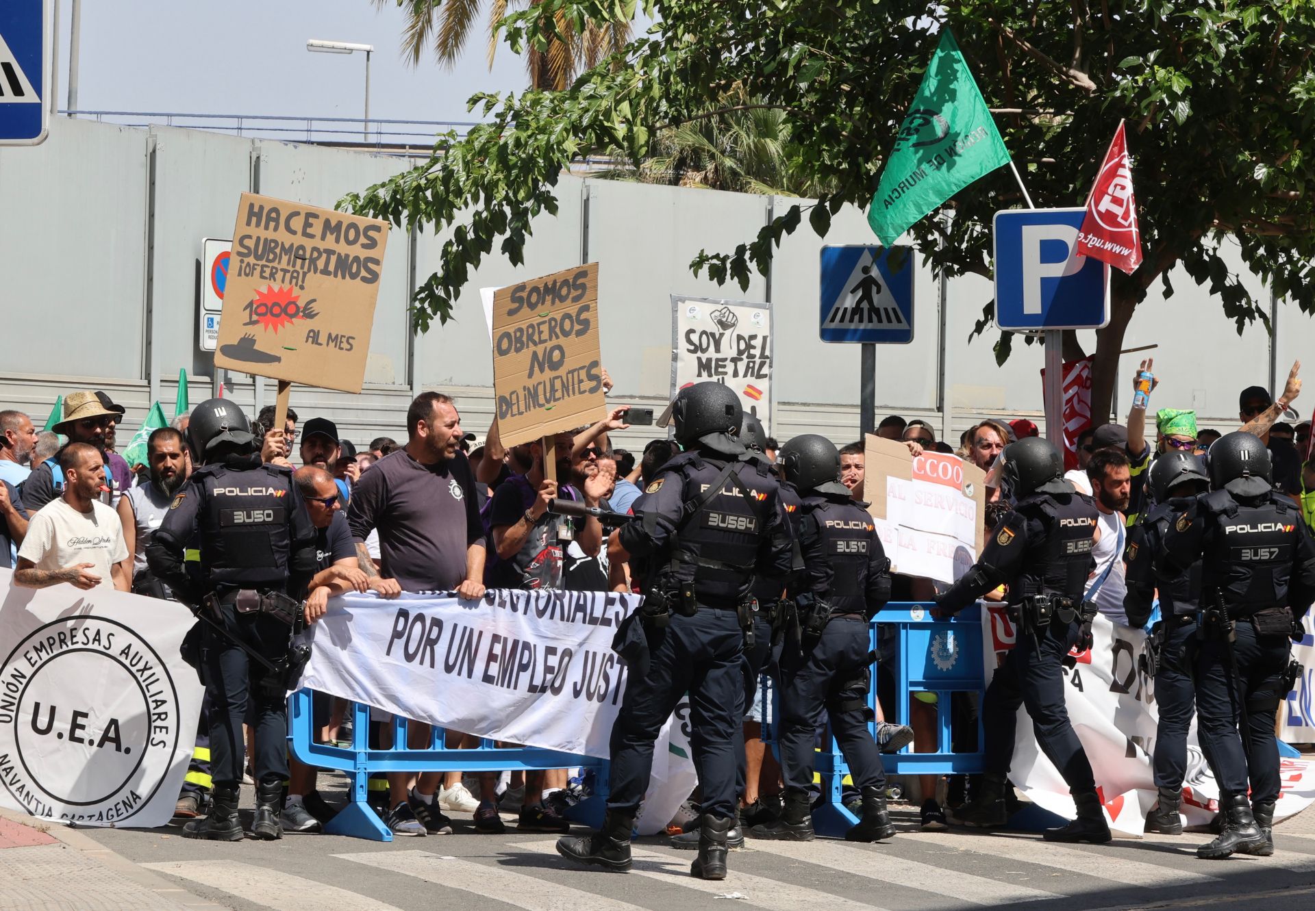 La protesta de los trabajadores de Navantia en la Fremm, en imágenes