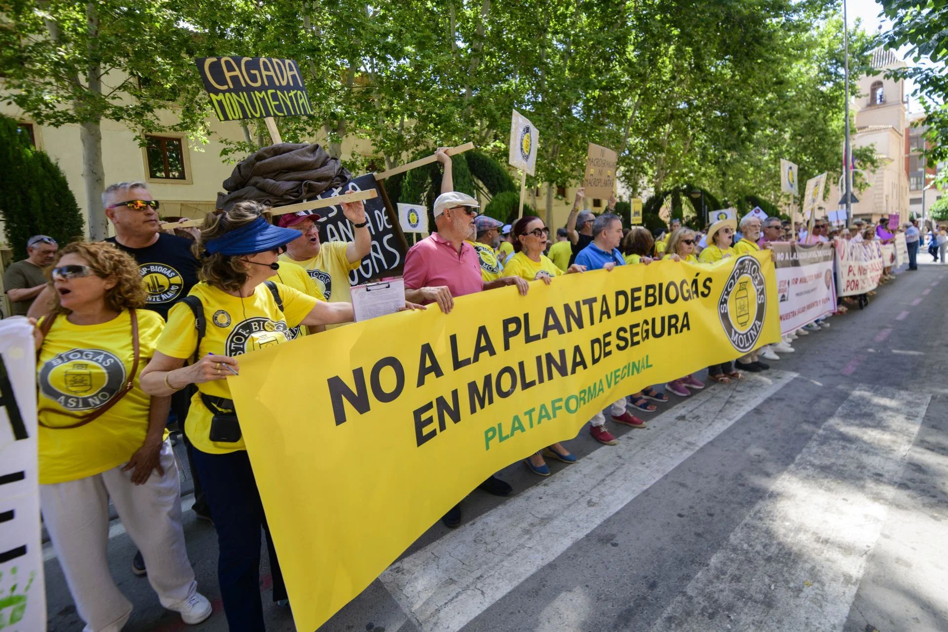 Imagen de archivo de una protesta vecinal contra la planta de biogás.