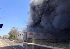 Incendio en la nave del polígono de Alhama de Murcia.