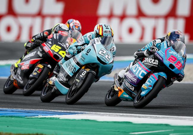 Máximo Quiles, cuando circulaba primero, este domingo en Assen.