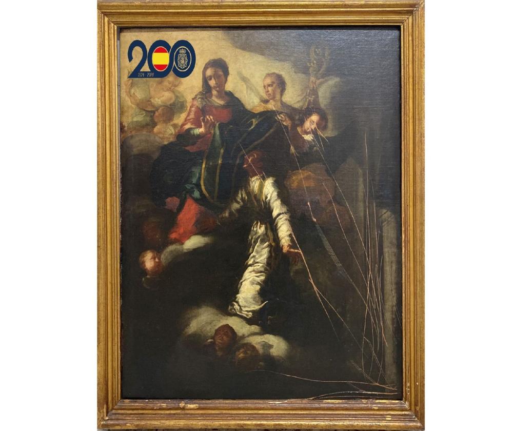 Fotografía del cuadro 'La imposición de la casulla a San Ildefonso'.