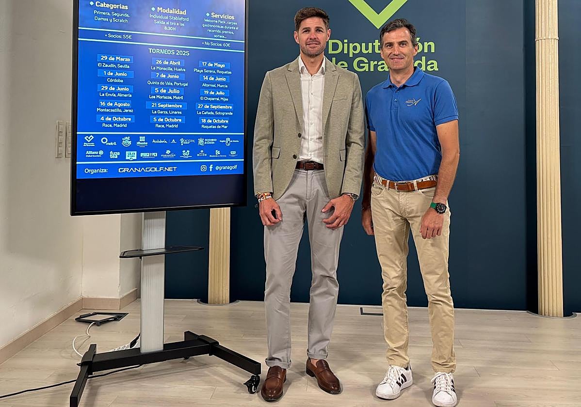 El diputado Eric Escobedo (i) junto a Jesús Fernández, el director del Circuito Albatros.