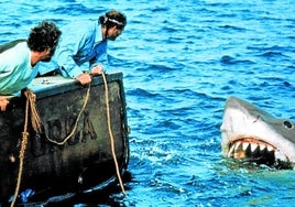 Rodaje de 'Tiburón' en 1975.