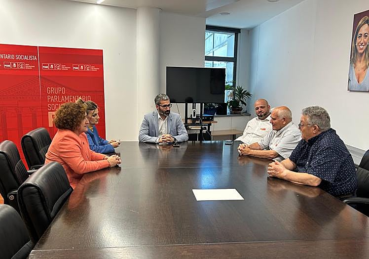 Encuentro de la Plataforma de Suelos Contaminados con Francisco Lucas (en el centro) y parlamentarias socialistas.