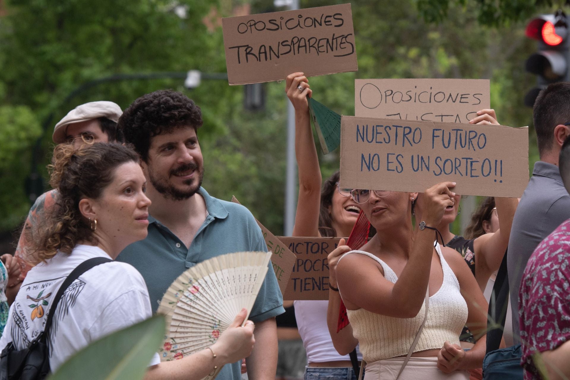 La protesta por las oposiciones para profesor de secundaria en la Región de Murcia, en imágenes
