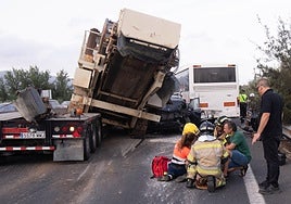 Las imágenes del accidente en la autovía A-30 a la altura de Murcia