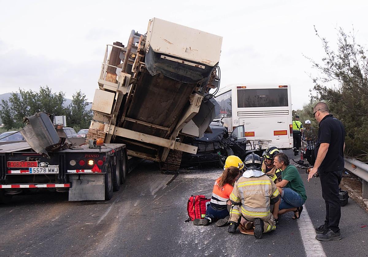 Las imágenes del accidente en la autovía A-30 a la altura de Murcia