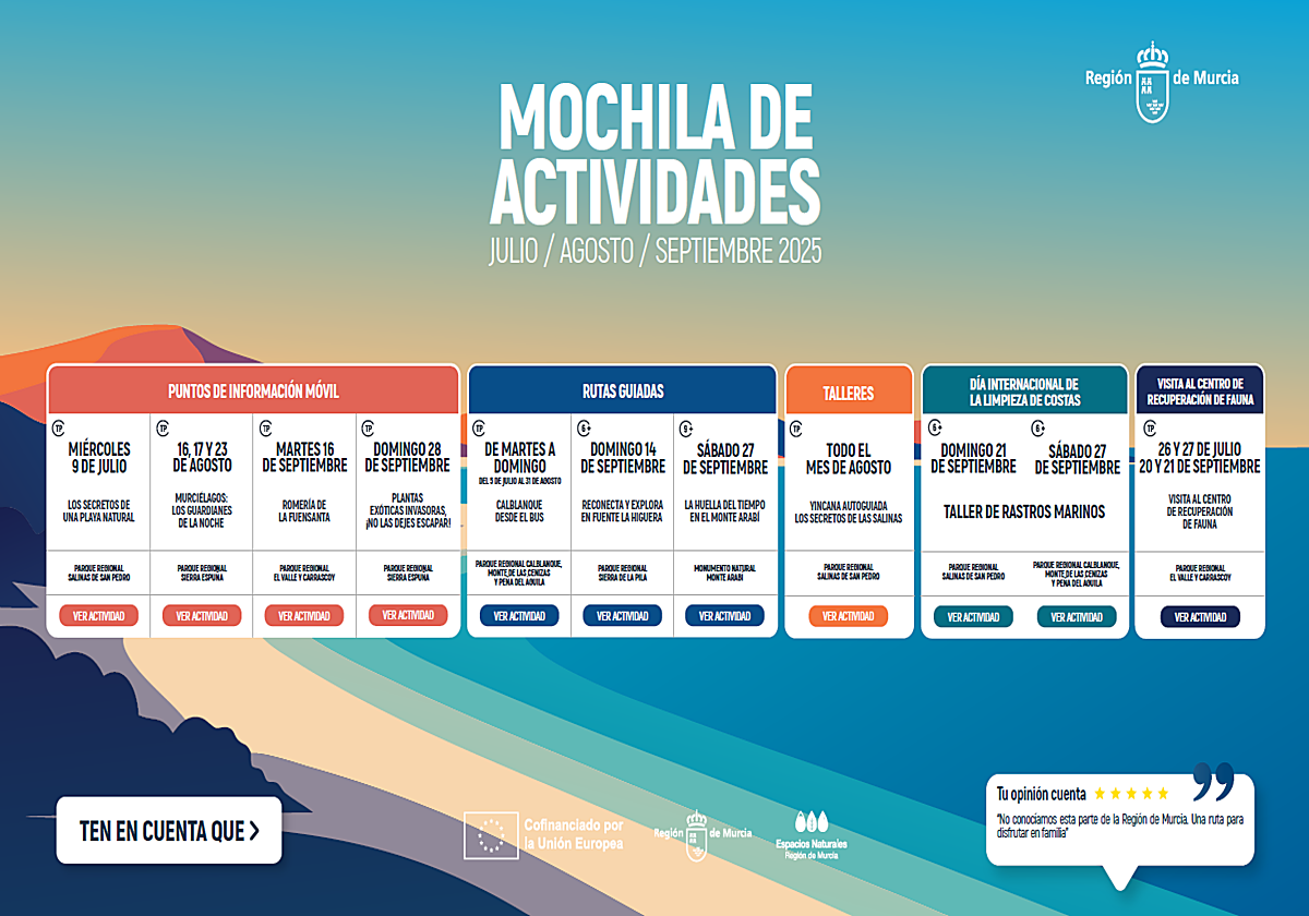 La Comunidad oferta 16 actividades para descubrir la naturaleza este verano en los espacios protegidos