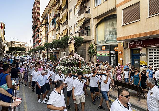 Traslado matinal de la Virgen en Mazarrón.