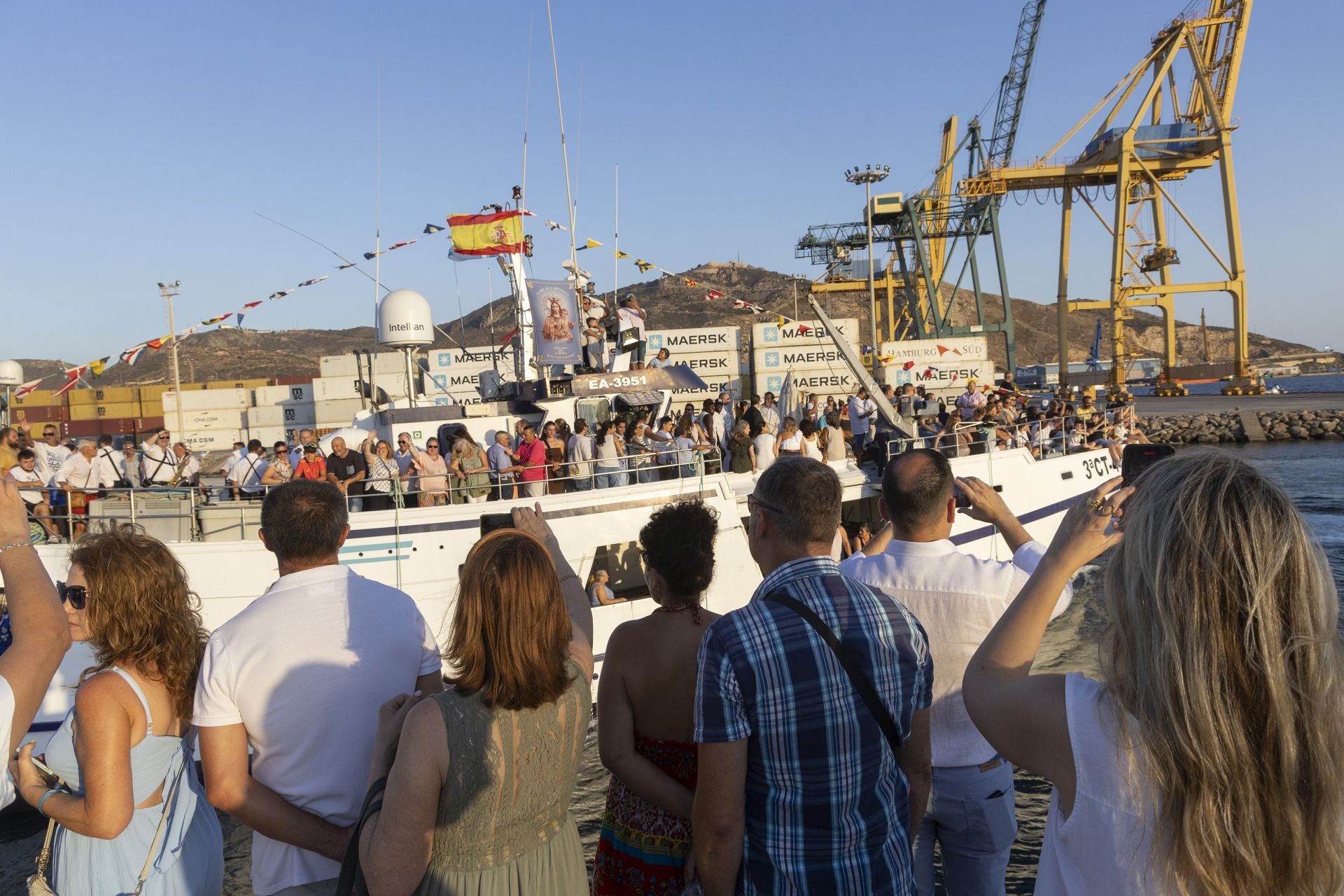 Imágenes de la procesión marítima en Cartagena de la Virgen de las Maravillas y la Virgen del Carmen