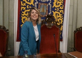 Noelia Arroyo en el pleno del Ayuntamiento de Cartagena este jueves.