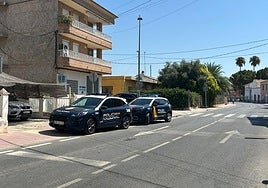 Dos patrullas de la Policía Nacional, en la avenida de Santiago.