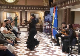 Un momento de la presentación del programa del Cante de las Minas, este lunes, en la Asamblea Regional.