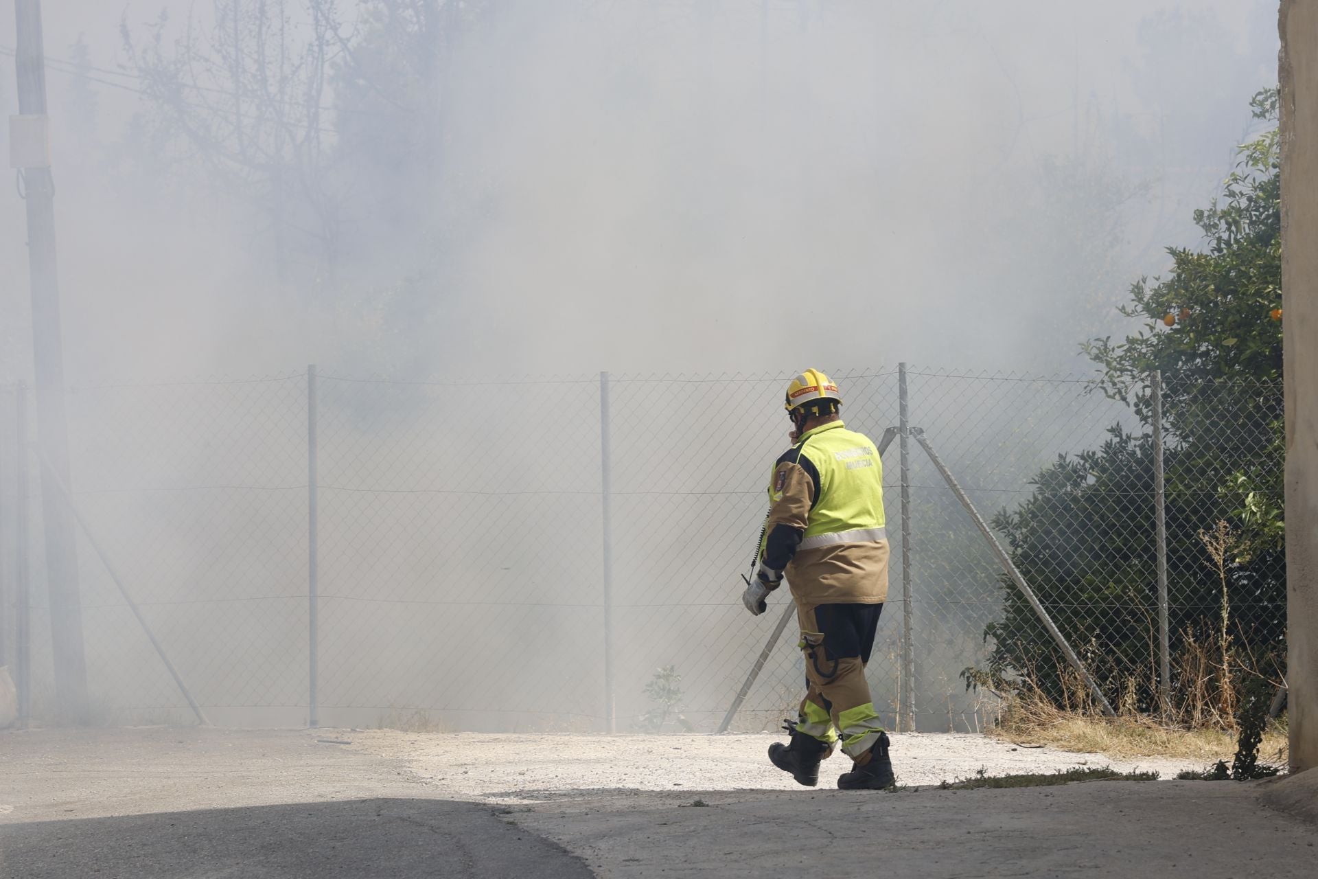 Las imágenes el incendio en un solar de Cabezo de Torres