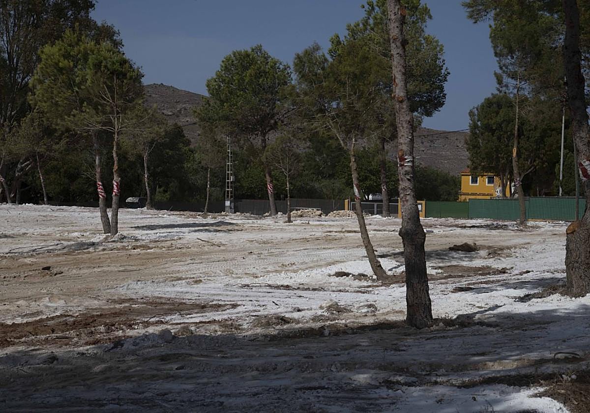 Vista de los terrenos de la Balsa San Agustín, ayer.