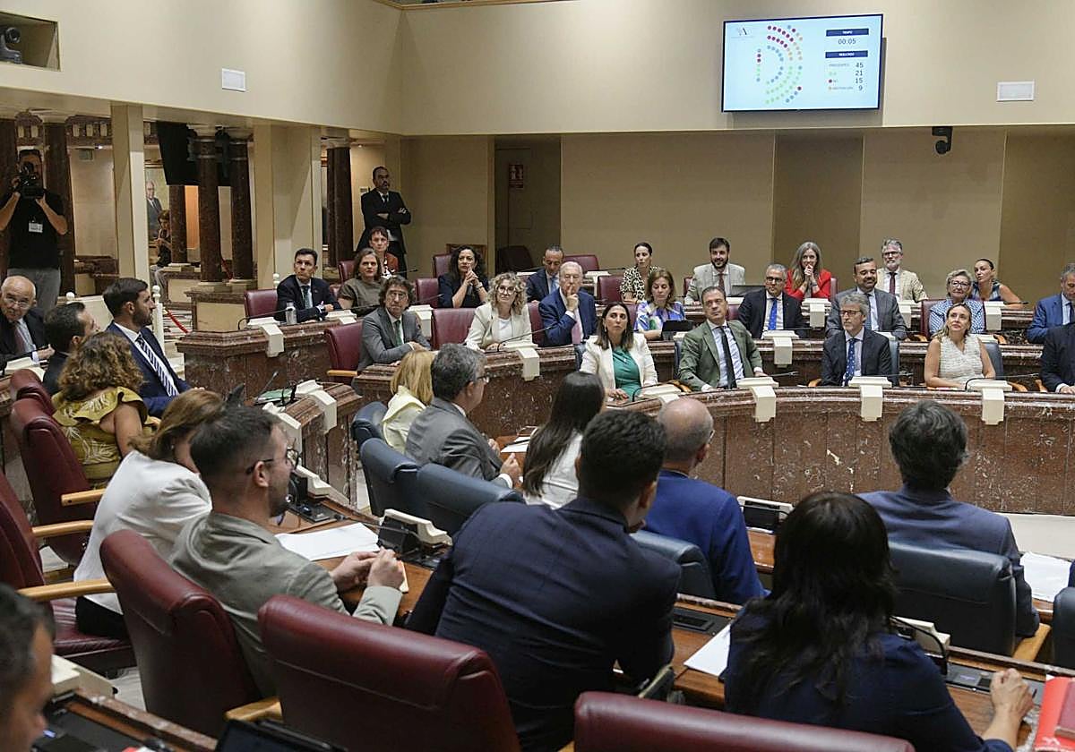 Pleno de la Asamblea Regional de este miércoles.