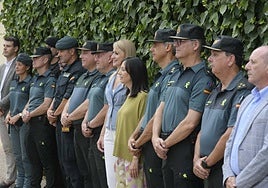 La directora general de la Guardia Civil, Mercedez González, durante una visita al cuartel de Torre Pacheco este martes.