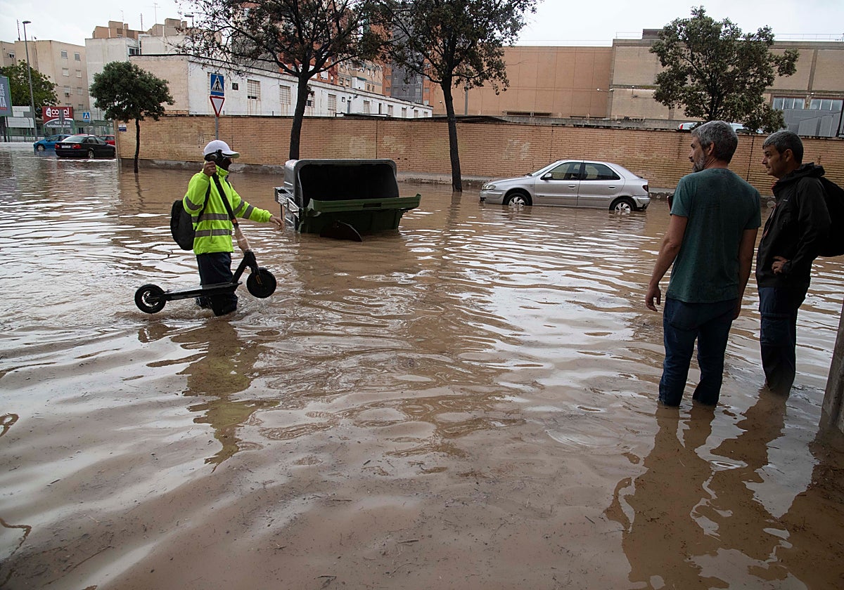 Inundaciones en la barriada de San Ginés, en Cartagena, en 2023.