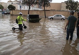 Inundaciones en la barriada de San Ginés, en Cartagena, en 2023.