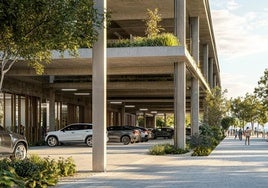 Recreación del modelo de aparcamiento que el Ayuntamiento quiere levantar en el recinto ferial.