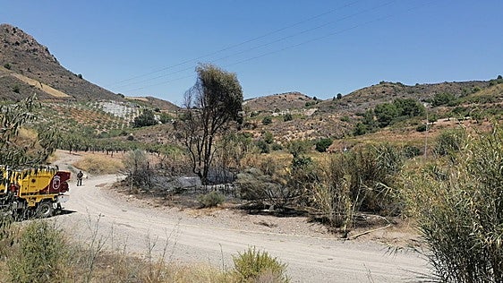 La zona afectada por el incendio.