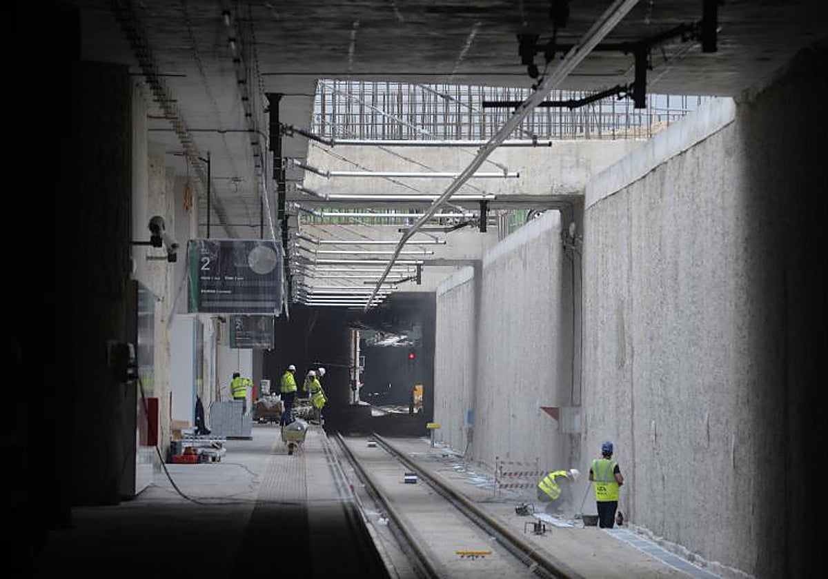 Imagen de archivo de las obras del soterramiento de la estación de El Carmen, en Murcia