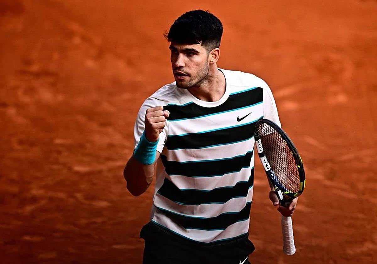 Carlos Alcaraz celebra un punto, en una imagen de archivo.
