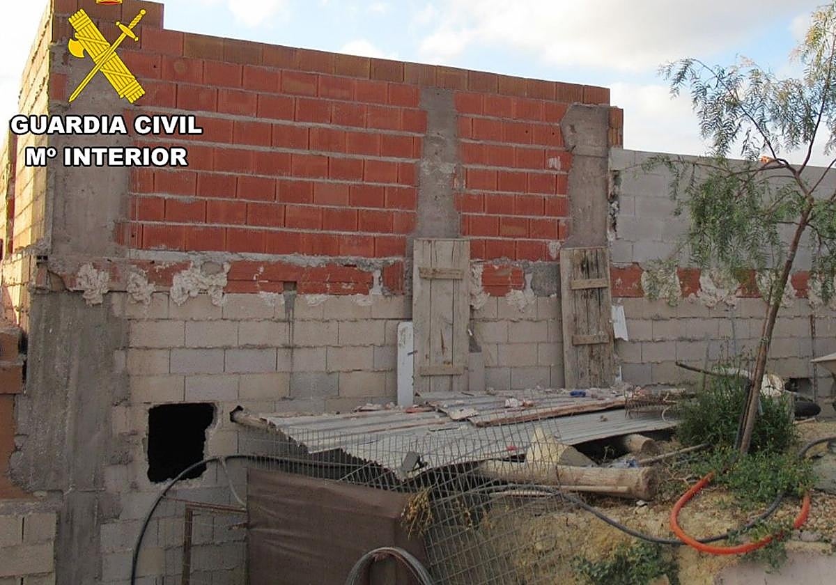 Una de las construcciones investigadas en Mazarrón.