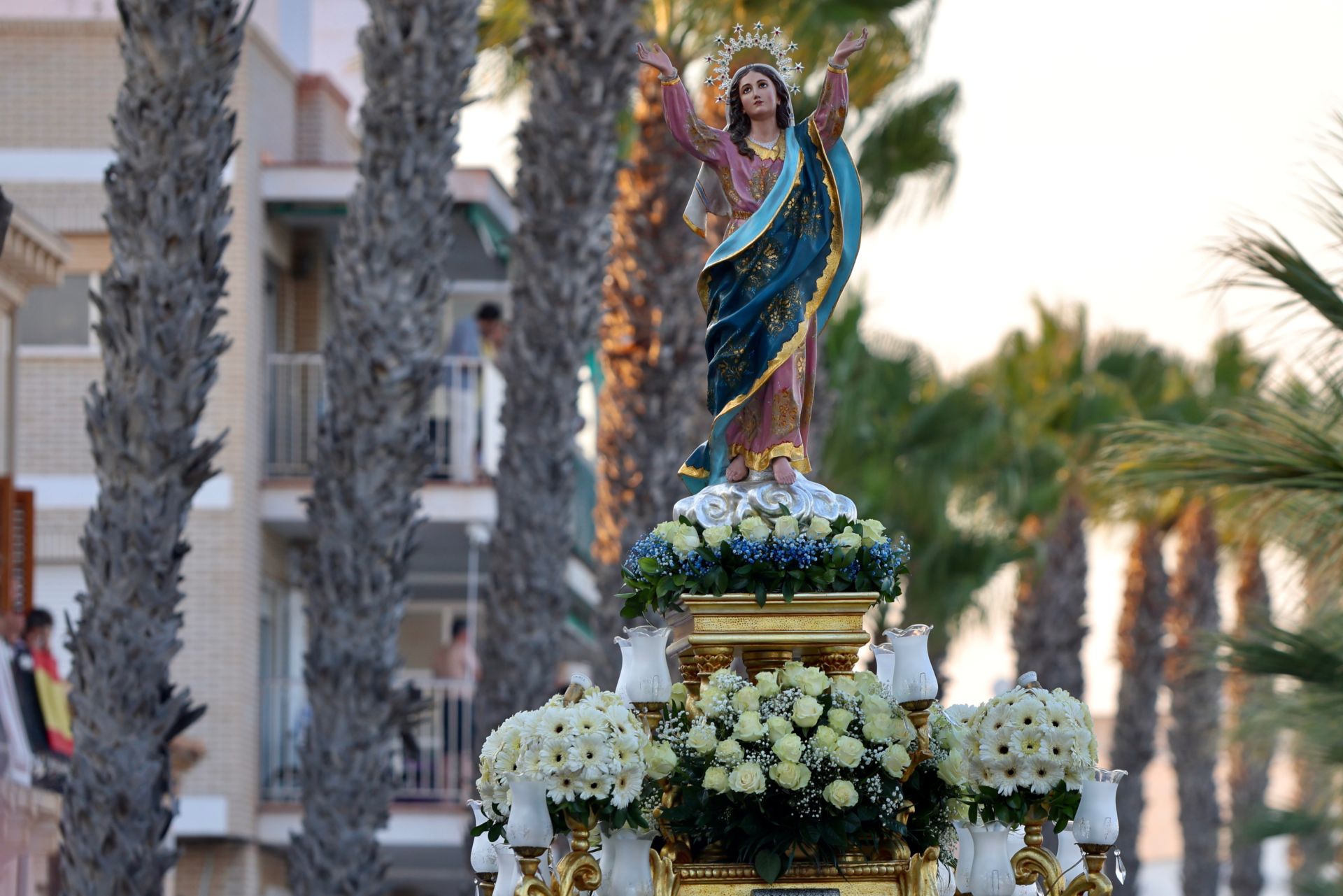 En imágenes, procesiones de la Virgen de La Asunción en Los Alcázares, Cabo de Palos y Los Nietos