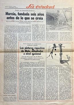 Imagen - Artículo sobre la fecha de fundación de la ciudad de Murcia, publicado en el diario LA VERDAD en el año 1987.