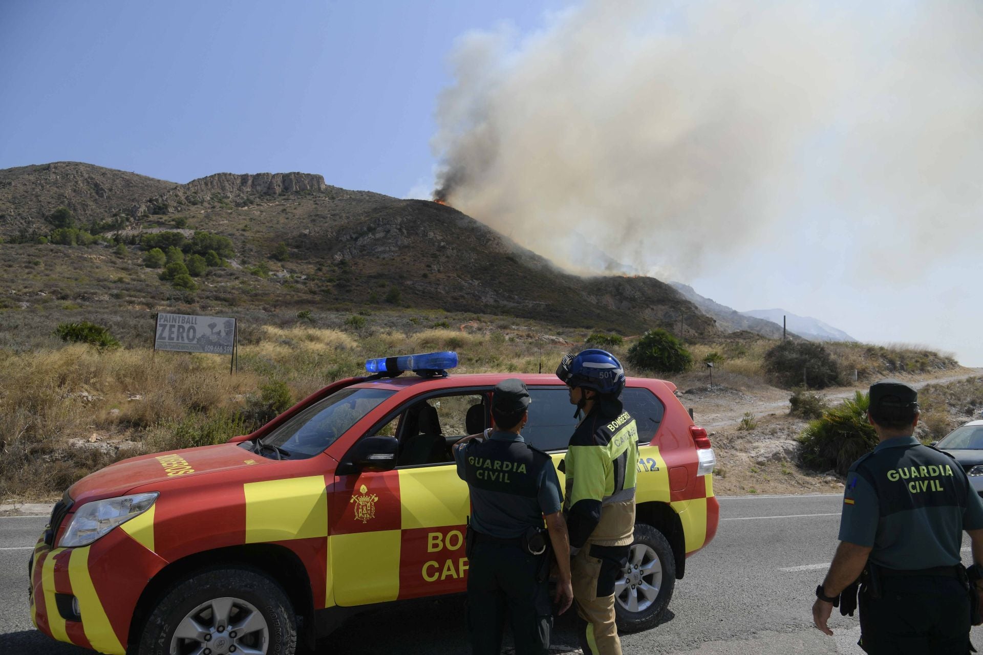 Las imágenes del incendio del Cedacero en Cartagena