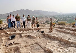 Visita de técnicos y autoridades al yacimiento, ayer.