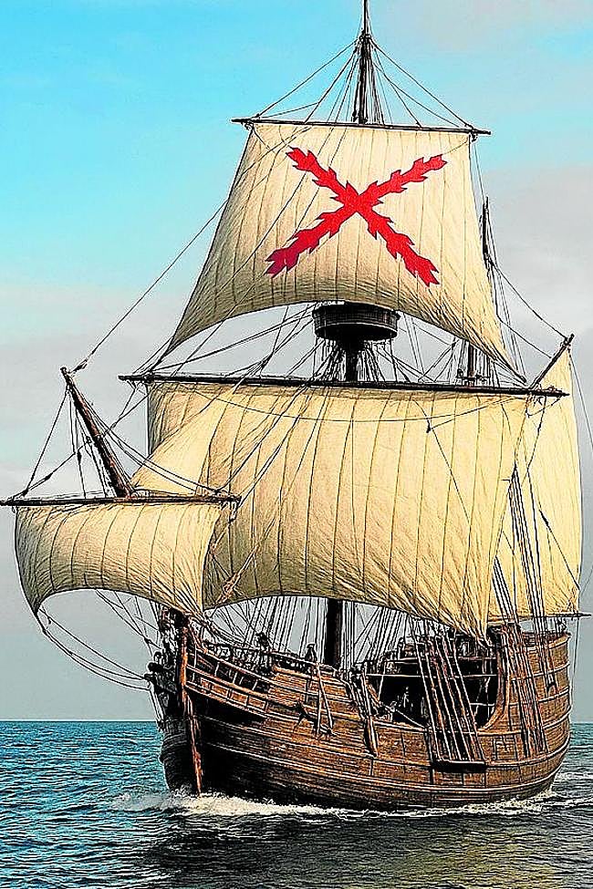 Recreación de una nao española semejante a la 'Espíritu Santo'.