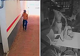 Los dos presuntos delincuentes captados por las cámaras de seguridad.