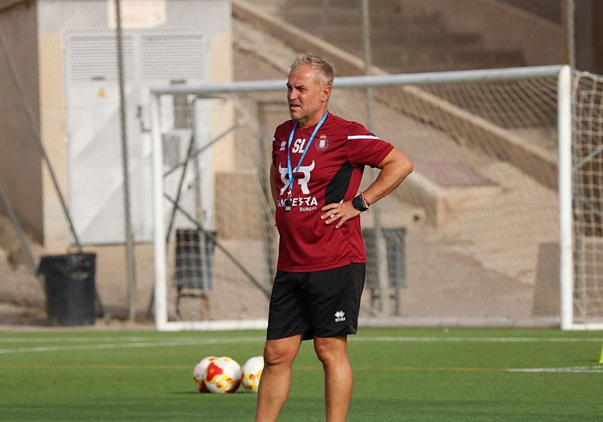 Sebas López, durante la sesión de entrenamiento del Lorca el pasado miércoles.