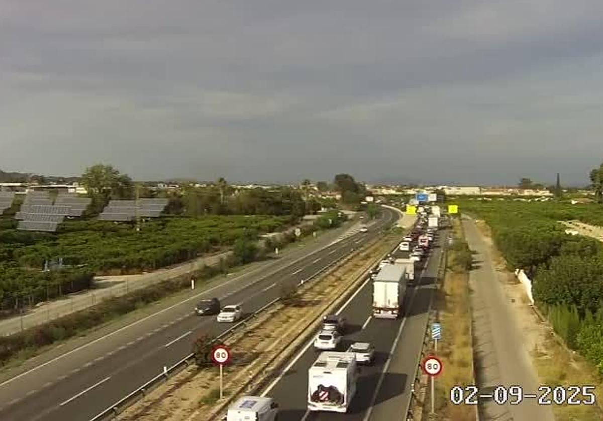 Retenciones en la A-7, en Librilla, por el accidente.