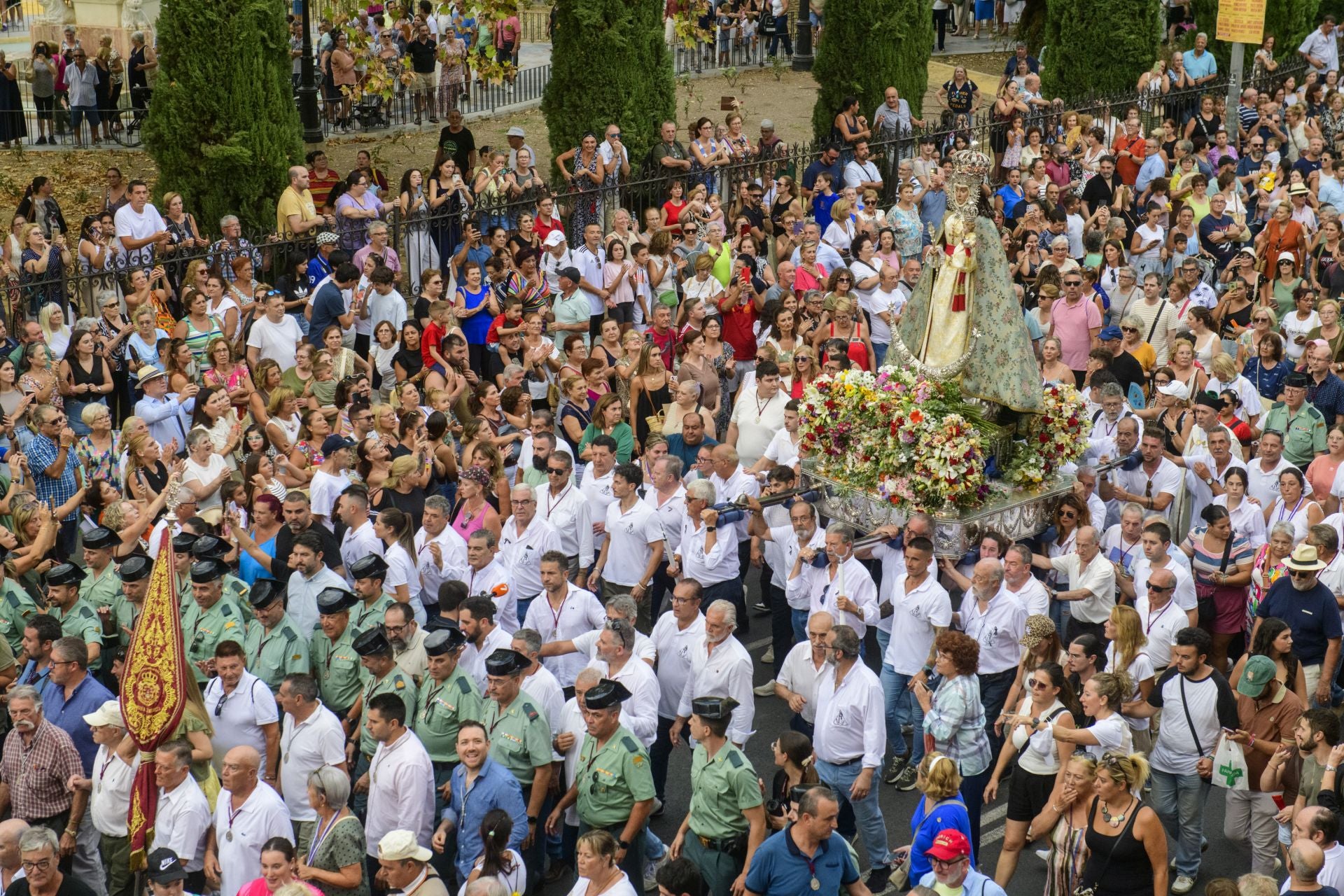 Las imágenes del recibimiento en Murcia a la Virgen de la Fuensanta