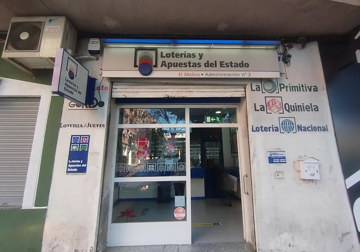 Administración de Molina de Segura donde se vendió el premio.