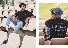 Uno de sus modelos posando en el estadio con la ropa de la nueva temporada.