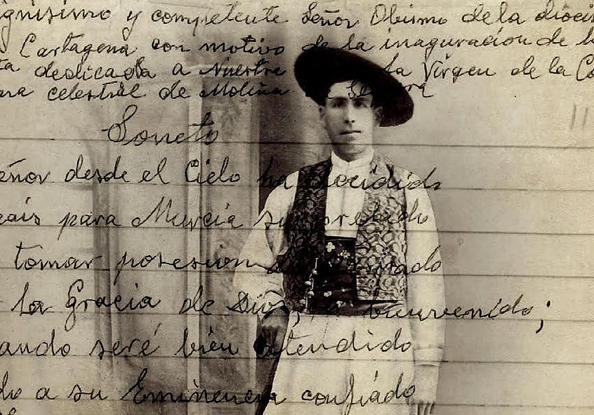 Cartel de la exposición, con una fotografía histórica de Esmeraldo Cano.